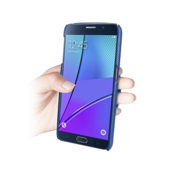 REIKO SAMSUNG GALAXY NOTE 5 GENUINE LEATHER HAND STRAP CASE IN ULTRAMARINE - Image 2