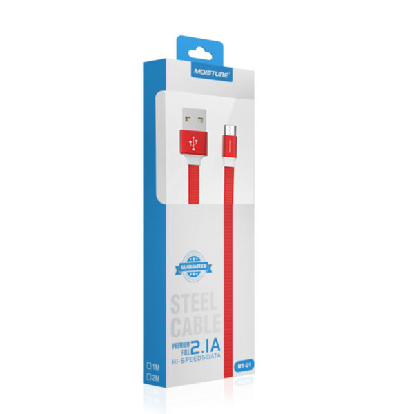 High Speed Micro Steel Data Cable in Red - Image 2